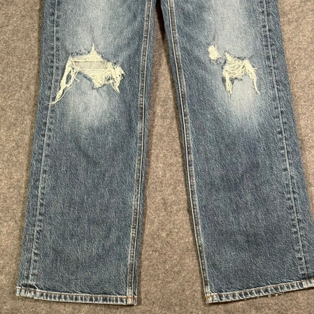 AYR The Secret Sauce Distressed Wide Leg High Rise Jeans Blue Women 25S L.A. - Picture 4 of 12
